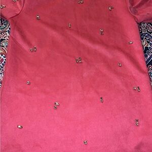 Zara Fuchsia Mini Dress with Metallic Accents